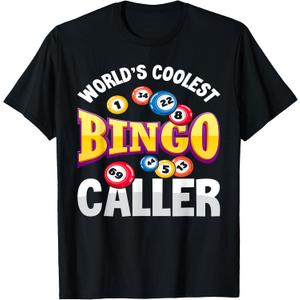 World's Coolest Bingo Caller - Funny Bingo Player Gift T-Shirt Small, Black