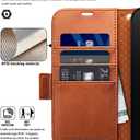 OCASE Compatible with iPhone 15 Wallet Case, PU Leather Flip Folio Case with Card Holders RFID Blocking Kickstand [Shockproof TPU Inner Shell] Phone Cover 6.1 Inch 2023, Retro Brown