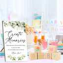 97 Pcs Baby Shower Games Sign Kit,Including Decorate a Block Game Sign 72 DIY Blank Wooden Block 24 Painting Pen to Draw Your Idea for Baby Shower Game Gender Reveal Party