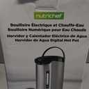 NutriChef Hot Water Urn Pot 3.38 QT, Insulated Stainless Steel Hot Water Dispenser & Boiler, Auto & Manual Dispense, Safety Lock, Electric Kettle