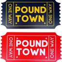 2PC Pound Town Ticket Poundtown Raffle Tickets Roll Sign Romantic Relationship Wedding Anniversary Dates Valentines Day Funny Gifts for Him Her Men Boyfriend Girlfriend Husband Wife Fiance Partner