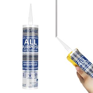 Gray Silicone Sealant, All-Purpose 100% Waterproof Silicone Caulk, Adhesive Caulking Silicone for Indoor Outdoor Windows, Aquarium, Bathtub Auto Leak Seaing, 10.1 Oz, 1 Pack (1)