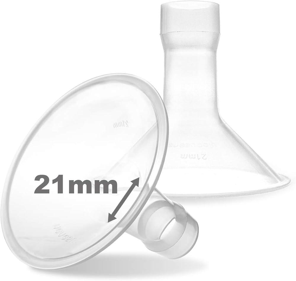 Nenesupply 21mm Oval Flanges Compatible with Medela Breast Pump Parts Replace 21mm Medela Flange Accessories. Work with Pump in Style Parts Symphony Parts Swing Maxi Harmony and Personalfit Flex