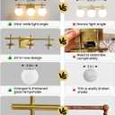 AIJIASI Gold Bathroom Light Fixtures, 3-Light Bathroom Vanity Light Over Mirror, Modern Vanity Lighting Fixtures with Milky White Globe Glass Shade, 22.4 inch Wall Sconce Light (Exclude E26 Bulb)