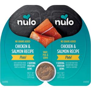 Nulo Split Cup Chicken & Salmon Recipe Grain-Free Pate Wet Cat & Kitten Food, 2.64 Ounce, Case of 10