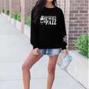 UNIQUEONE Christian Sweatshirt Women Faith Shirts: Jesus Sweatshirt Christian Religious Crewneck Long Sleeve Pullover Tops (Black, L)