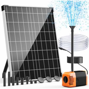 POPOSOAP Solar Water Pump Outdoor, 30 Watt Solar Powered Water Pump with 430GPH Solar Pump, 7 Nozzles, 6.6 Tubing DIY Water Feature for Pond, Fountain, Pool, Garden, Backyard