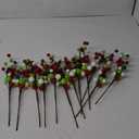 Hotop 16 Inch Christmas Tree Picks Decorations Red Green Christmas Ornaments Xmas Floral Branches and Ball Picks Decoration for Holiday Tree Topper Decor(Classic,12 Pcs)