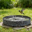 Stone Bird Bath, 10 inch Heavy Bird Bath Bowl Only for Outdoor,Tabletop, Ground Patio Garden Decor, Weather-Resistant Easy to Clean