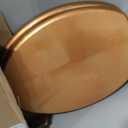 Elongated Toilet Seat Wood Toilet Seat Prevent Shifting with Zinc Alloy Hinges American Standard Size Toilet Seat Easy to Install also Easy to Clean(Elongated,Sparkling Classical Gold)