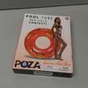 POZA Inflatable Pool Float Tube  Sparkly Confetti Swim Ring, Heavy Duty UV Resistant Inflatable Tube Pool Float for Kids & Adults  Multiple Colors & Sizes  Beach, Lake & Pool Party Float (36", Red Gold)