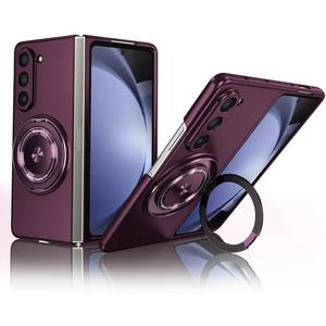 Compatible with Samsung Galaxy Z Fold 5,Magnetic Stand Ring Holder Shockproof Slim Cell Cover Protective,Phone Cover Case for Samsung Galaxy Z Fold 5 (Purple)