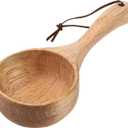 Wood Scoop Bath Salt Scoop Wooden Kitchen Scoops Rice Spoon Multipurpose Large Wood Water Spoon Scoops for Canisters 8 Inch Round Serving Soup for Cooking Stirring