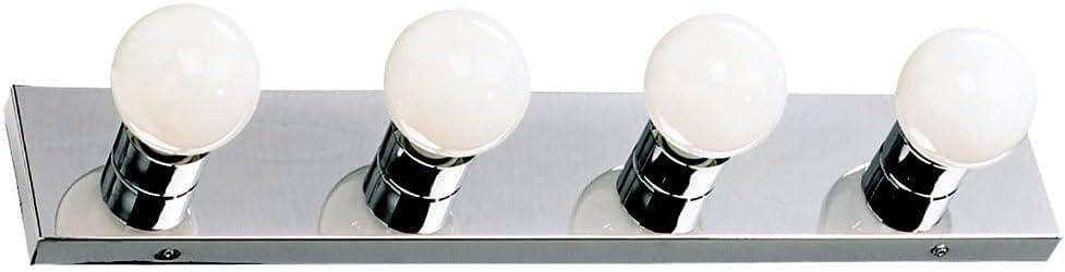 Design House 500892 4-Light Vanity Strip Light Contemporary Dimmable for Bathroom, Bedroom, Makeup Vanity, Polished Chrome
