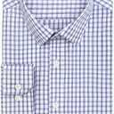 GIANZEN Mens Grade 4 Wrinkle-Resistant Plaid Button-Down Cotton Long Sleeve Regular Fit Gingham Dress Shirts, 3XL