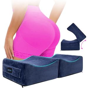 AOSSA Brazilian Butt Lift Pillow, BBL Pillow After Surgery for Butt Sitting, BBL Supplies Post Surgery, Booty Pillow for Home, Office Chair, Driving Car  Butt Lift & Recovery Foam Support Cushion (Blue)