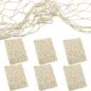 Aodaer 6 Pieces Natural Fishnet Decor Natural Color Cotton Netting Decorative Fish Netting for Mermaid Birthday Under the Sea Party Pirate Party Favor Baby Shark Birthday Decor