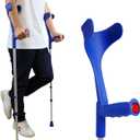PEPE Mobility Forearm Crutches for Adults (x2 Units) Open Cuff, Adjustable Height, Aluminium, Lightweight Elbow Crutches, Made in Europe (Blue)