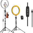 EMART 13" Ring Light with 55" Extendable Tripod Stands and Phone Holder, Dimmable LED Circle Round Light for Selfie Camera Photography/Makeup/YouTube Video/Vlogging/Live Streaming