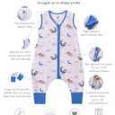 Baby Sleep Sack with Feet 6-12 Months 0.5 Tog 95% Rayon from Bamboo 5% Spandex Breathable Sleep Sacks Baby Walker Quilted Wearable Blanket with Legs 2-Way Zipper Bear