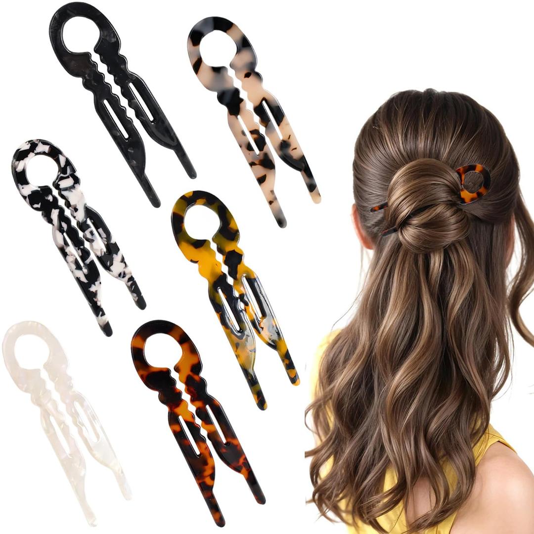 New Large Curved Hair Pins, Elegant French Hair Pin, Serrated Anti-Slip Design Hairpins, Hair Accessories for Women Updos, Chignon, Bun & Twist Hairstyles, Suitable for All Hair Types (6pcs)