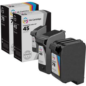 LD Products Remanufactured Ink Cartridge Replacements for HP 45 & 78 (1 Black, 1 Color, 2-Pack) for use in DeskJet: 990cxi 990cse 995 995C 995ck | Fax: 1220 & 1220xi | OfficeJet: G55 G55xi G85 & G85xi