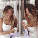 typecase Folding Phone Stand: Foldable Holder for Desk - Ultra Thin Adjustable Kickstand - Magnetic Grip Home Desk Accessory Compatible with Phones & Tablets (Lilac Fields)