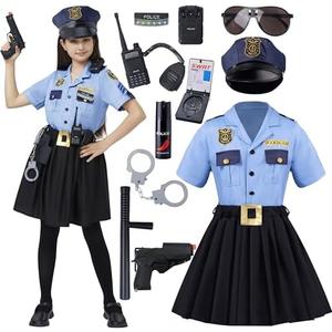 Spooktacular Creations Halloween Girls Police Officer Costume, Cop Costume Accessories for Kids Role-Playing, Dress-Up Party, Size M