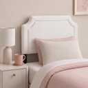 Leinuosen Notched Border Stick on The Wall Headboard,White,Classic, 40''x24''
