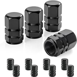 Tire Valve Stem Cap Cover for Porsche Belt ORing Seal Corrosion Resistant,Tire Valve Stem Air Cap 4 Pack Black