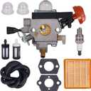 4180-120-0617 FS131 Carburetor for Stihl FS131 FS131R HT131 HT133 KM131 KM131R FS311 4180/17 Brushcutter Trimmer - with Air Filter Spark Plugs Kit