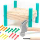 Wooden Baby Workbench Pounding Hammer Toy for Toddlers,STEM Educational Preschool Learning Toys for Kids, Great DIY Gift for Boys and Girls