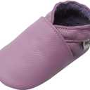 Mejale Baby Soft Soled Leather Moccasins Anti-Slip Infant Toddler Shoes First Walkers(Light Purple, 6-12 Mos)