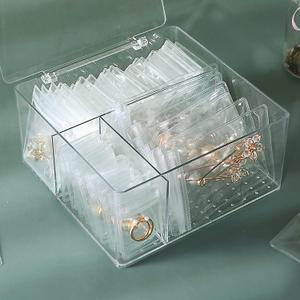 Jewelry Organizers for Women, Clear Acrylic Drawer Organizer Box with 10 Large Bags for Bracelet, 30 Middle Bags for Necklace, 20 Small Bags for Ring, Earring Storage Box