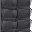 KIMBORA Boots Hanging Shoe Organizer for Closet 12 Extra Large Mesh Pockets Over The Door Shoe Rack for Men Shoes Size 16, Black