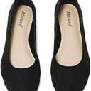 Ataiwee Women's Wide Width Flat Shoes - Comfort Dress Flats, Classic Ballet Shoes for Office .8 
