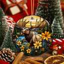 3 x Moose Ornament 2025  Wildlife Christmas Ornament, Rustic Mountain Scene Decoration, Nature Lover Gift, Cabin Dcor, Elk Hunter Ornament, Outdoor Adventure Forest Animal Keepsake for Tree or Home