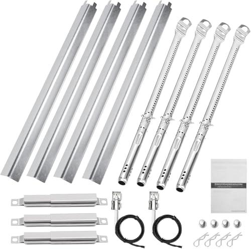 Uniflasy Grill Replacement Parts for CharBroil Performance 4-Burner 463365021 463365724 463351021 463352521 463331221 463448021 Stainless Steel Grill Burner Heat Plate Shield Crossover Tube Igniter 17"