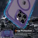 Anuck Case for iPhone 16 Pro Max Case Magnetic Phone Case Compatible with MagSafe, Soft TPU Bumper Hard Translucent Matte Back Slim Fit Shockproof Protective Cover for Men Women Girls - Dark Purple