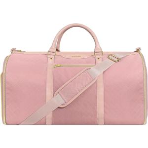 Garment Bag for Travel, Carry On Garment bag, Convertible Duffel Bag with Shoe Compartment, Perfect for Business Trips and Weekend Getaways(Pink)