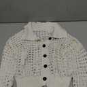 QWINEE Women's Crochet Cardigan Sweater Lightweight Cardigan Hollow Out Sweater Long Sleeve Button Down Knit Top (X-Large, Apricot)