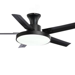 Modern Flushmount Third Gear Flush Mounted Ceiling Fan with Light with 5 Blades Ink Metal Fan Blade Adapted for Led, 42", 220V-240V