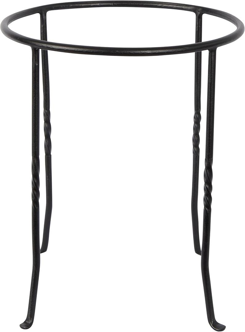 Achla Designs FB-14 Ring Wrought Iron Metal Plant birdbath Bowl Stand Flowerpot Holder, Black