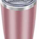WETOWETO 20oz Insulated Stainless Steel Tumbler, Double Wall Vacuum Travel Coffee Mug, Powder Coated Tumbler Cup (Rose Gold,1)