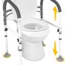 FSA/HSA Eligible Toilet Safety Rails, Vaunn Deluxe Adjustable and Foldable Toilet Safety Frame, Bathroom Handrail Assist Grab Bar Handle