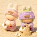 2 x (2 Pack) Clothes for LABUBU 17cm Doll, 6-Piece Handcrafted Crochet Accessories for LABUBU, Premium Outfits for LABUBU Unique Dress up - Heart Sweater + Hat + Bag (Pink & Purple)