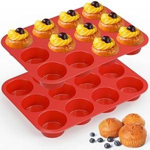 AltarreT 12 Cups Silicone Muffin Pan 1 Pack Nonstick Cupcake Pan Regular Silicone Molds Great for Baking Muffin Cakes Bread Tart