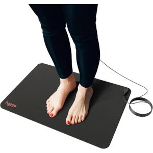 Hooga Grounding Mat for Feet, Desk & Floor | Sleep, Stress Relief & Muscle Relaxation | 24"x16" Conductive Carbon Pad | 15 Ft Cord | Non-Slip Rubber Backing | Indoor Grounding Mat