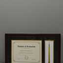 GraduationMall 11x17 Mahogany Diploma Frame with Tassel Holder for 8.5x11 Certificate Document,Real Glass, Black over Gold Mat