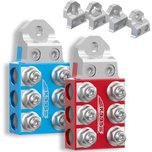 Kaas Heavy-Duty Battery Terminals - 8AWG to 4/0 AWG, with Interchangeable Heads M4-M10, 1/4-20, 3/8-16 - Innovative Modular Design Fits All Batteries, Threaded Stud/Top Post/Side Post